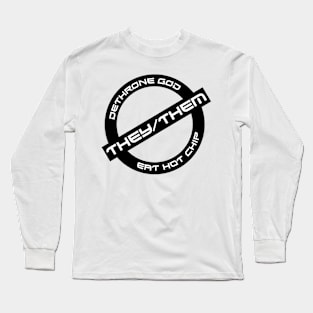 Gender Stamp - Hot Chip - They/Them Long Sleeve T-Shirt